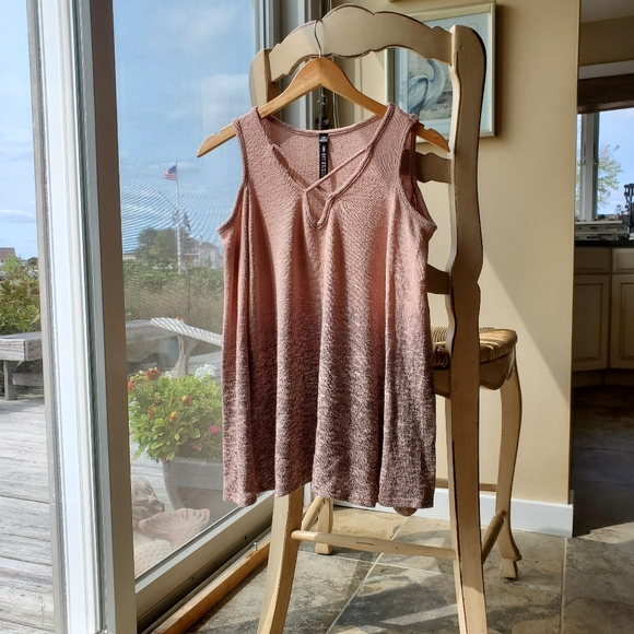 Cold Shoulder Ombre Sweater - Picture 1 of 3